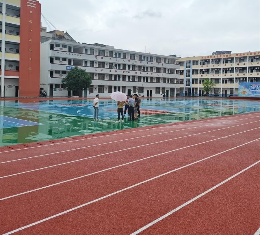 大化县实验中学篮球场运动场跑道案例-康奇体育